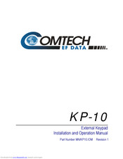 Comtech EF Data KP-10 Installation And Operation Manual
