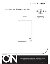 Potterton Promax 30 HE Plus Installation & Service Instructions Manual