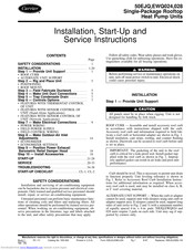 Carrier 50EWQ028 Installation, Start-Up And Service Instructions Manual