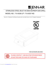 Jenn-Air 710-0037-NG Manual