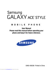 Samsung Galaxy Ace Style User Manual