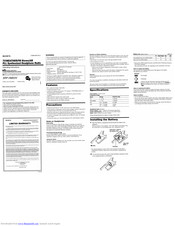Sony SRF-HM03V - S2 Sports Stereo Headphone Walkman Headband Radio Operating Instructions Manual