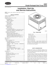 Carrier 50SZ Series Installation, Start-Up And Service Instructions Manual