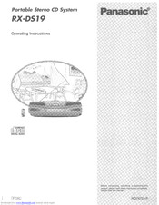 Panasonic RXDS19 - RADIO CASSETTE W/CD Operating Instructions Manual