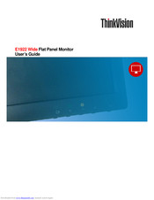 Lenovo ThinkVision E1922 Wide User Manual