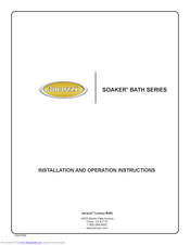 Jacuzzi SOAKER BATH SERIES Installation And Operation Instructions Manual