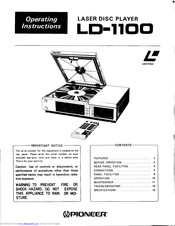 Pioneer LD-1100 Operating Instructions Manual