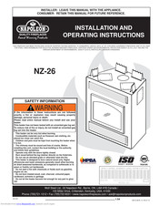 Napoleon NZ-26 Installation And Operating Instructions Manual