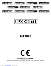 Blodgett MT1828 Series Operator's Manual