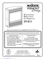 Majestic DVR33 Installation Instructions & Homeowner's Manual