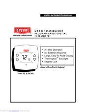 Bryant TSTATBBN2W01 User's Information Manual