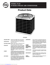 Payne PA10 Series Product Data