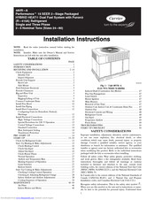 Carrier Performance 15 48VR-A Installation Instructions Manual