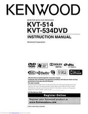 Kenwood KVT-514 - Wide In-Dash Monitor Instruction Manual