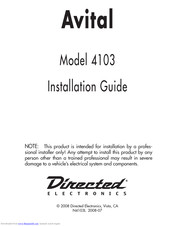 Avital 4103 Installation Manual