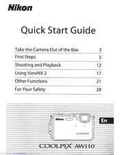 Nikon COOLPIX AW1100 Quick Start Manual