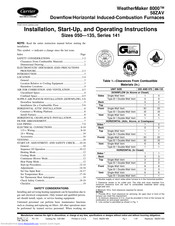 Carrier WeatherMaker 8000 Installation, Start-Up, And Operating Instructions Manual