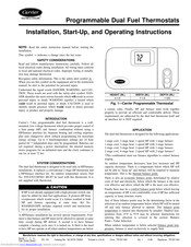 Carrier Programmable Dual Fuel Thermostats Installation, Start-Up, And Operating Instructions Manual