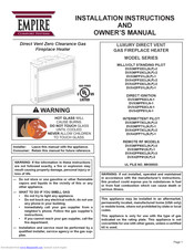 Empire Comfort Systems DVX36FP33CL Installation Instructions And Owner's Manual