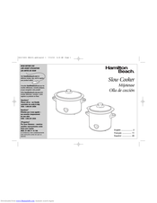 Hamilton Beach Slow Cooker Instructions Manual