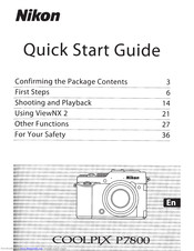Nikon COOLPIX P7800 Quick Start Manual