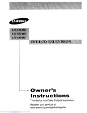 Samsung LN-S2641D Owner's Instruction Manual