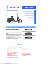 Honda TDR01Z Owner's Manual