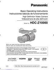 Panasonic HDC-Z10000 Basic Operating Instructions Manual