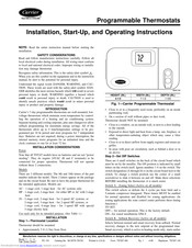 Carrier Programmable Thermostats Installation, Start-Up, And Operating Instructions Manual