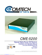 Comtech EF Data CME-5200 Installation And Operation Manual