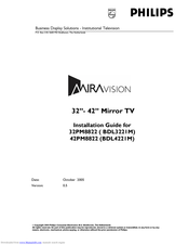 Philips MIRAVISION 32PM8822 Installation Manual