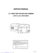 Sony 600TVL O.S.D. WDR SERIES Service Manual