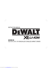 DeWalt DCF895-XE Instruction Manual