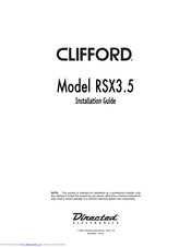Clifford Model RSX3.5 Installation Manual