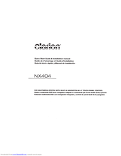 Clarion NX404 Quick Start Manual & Installation Manual