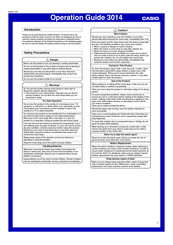 Casio 3014 Operation Manual