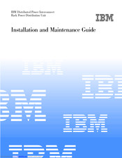IBM Rack Power Distribution Unit Installation And Maintenance Manual