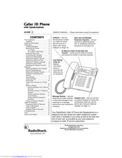 Radio Shack Caller Owner's Manual