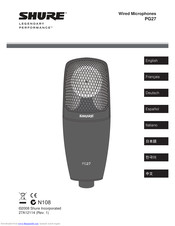 Shure PG27 Safety Precautions