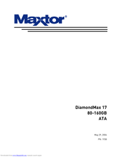Maxtor DiamondMax 17 80 ATA Installation And Use Manual