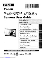 Canon PowerShot SD870 IS Digital ELPH User Manual