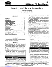Carrier 51CV Start-Up And Service Instructions