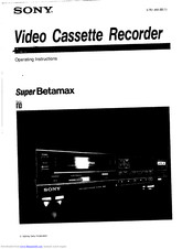 Sony Super Betamax Operating Instructions Manual