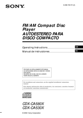 Sony CDX-CA580X Operating Instructions Manual