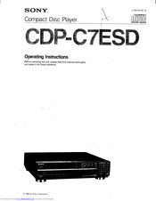 Sony CDP-C7ESD Operating Instructions Manual