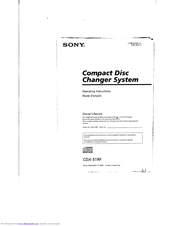 Sony CDX-51RF Operating Instructions Manual