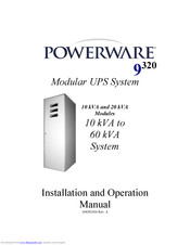 Powerware 9320 Installation And Operation Manual