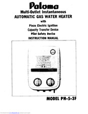 Paloma PH-5-3F Instruction Manual