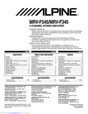 Alpine MRV-F545 Owner's Manual