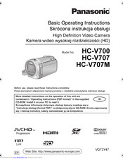 Panasonic HC-V707 Basic Operating Instructions Manual